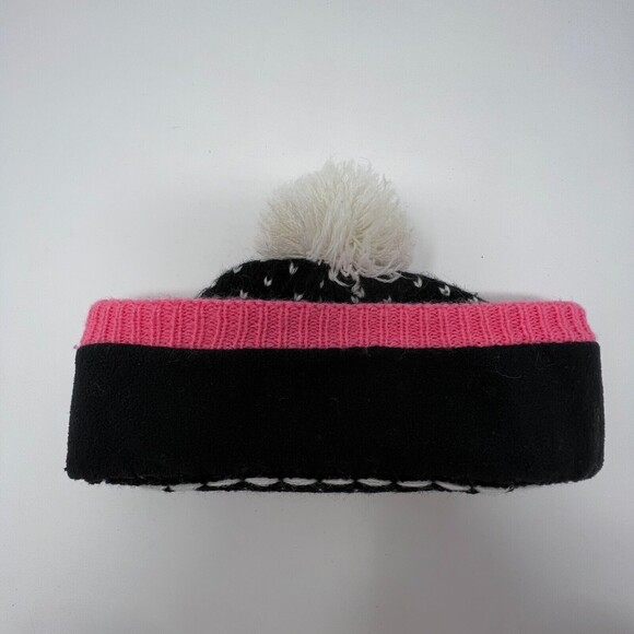 THE NORTH FACE POM POM BEANIE PINK POLKA DOT YOUTH MEDIUM - Picture 4 of 7